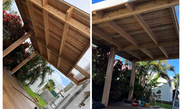 Conception et pose de pergolas en bois à Saint-Benoît